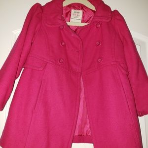 Girls Hot Pink Pea Coat